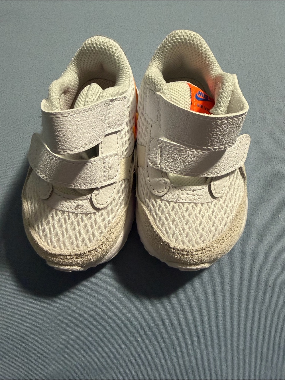 Nike Kids Cream/Orange Velcro Mesh Sneakers